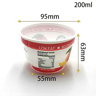 食糧Grade Disposableはアルミ ホイルのふたが付いているプラスチック ヨーグルトのミルク飲み物のコップをカスタマイズした