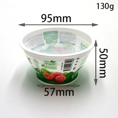 食品等級のアルミ ホイルのふたが付いているプラスチック コップの4ozによってカスタマイズされるプラスチック ヨーグルトのミルク飲み物のコップ