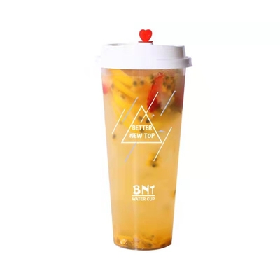 注文のLogo Disposable Milk Tea Plastic Cups 18oz 22oz 24oz Transparent
